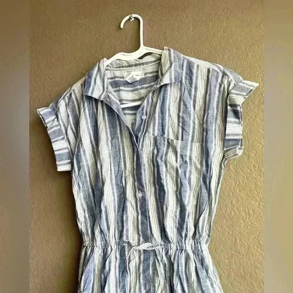 Japna Brand Shirt Dress Size XS Button Up Elastic Stretch Waist - Picture 3 of 8